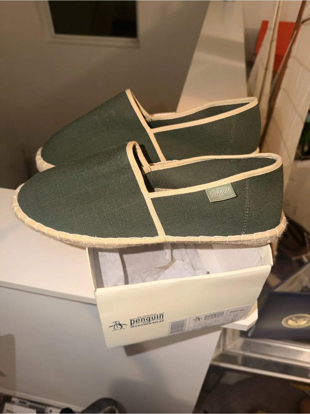 Men's Penguin Casual Espadrille Slip-Ons in Green